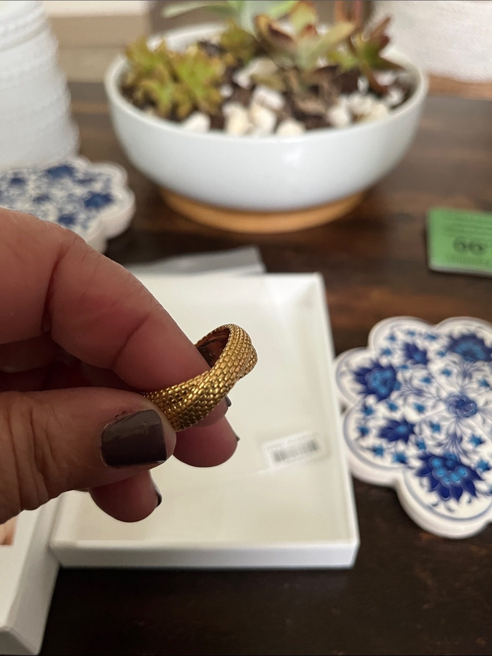 Gold Textured Dome Ring - Women Accessories